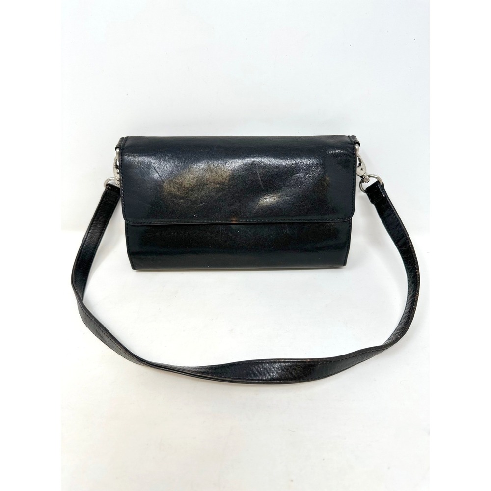 HOBO International Multiway Clutch Wallet Organizer Leather Black